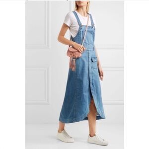♥️… See By Chloe Blue Denim Overall Dress washed Indigo $395